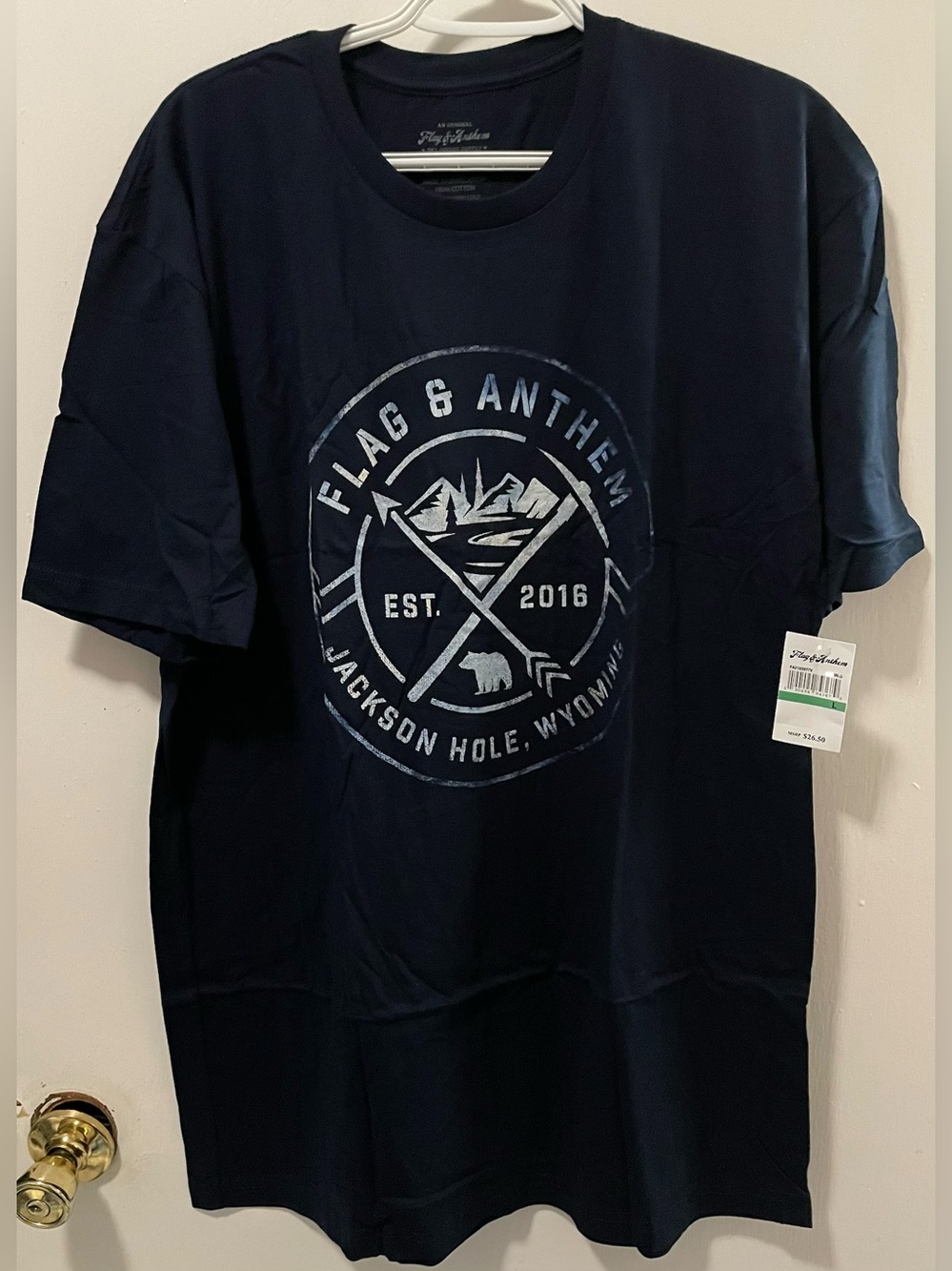 Flag & Anthem Men’s Medium Blue Graphic Tee Short Sleeve T-Shirt Size Large L